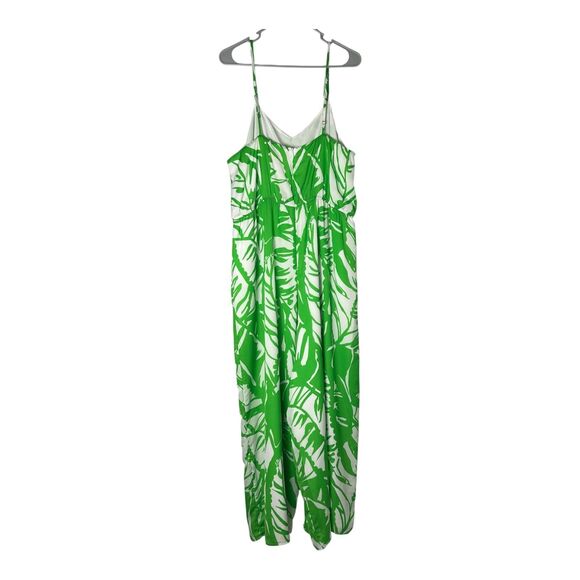 LILLY PULITZER Green White Boom Boom Jumpsuit Women’s Size 1X - Picture 3 of 16